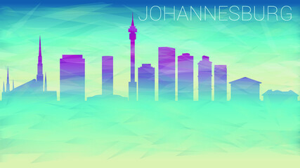 Johannesburg South Africa. Broken Glass Abstract Geometric Dynamic Textured. Banner Background. Colorful Shape Composition.