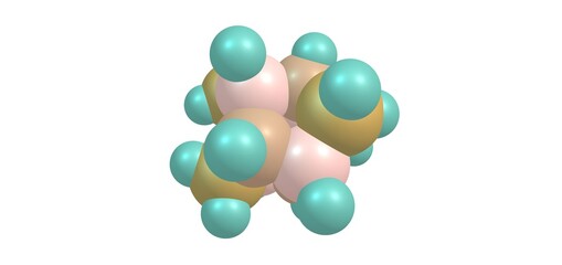 Boron nitride nanocage molecular structure isolated on white