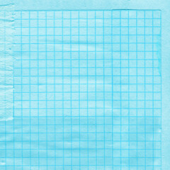 Blue torn paper collage close-up. Texture made from various paper and cardboard parts. Damaged old paper background. Vintage blank wallpaper. Material design backdrop.
