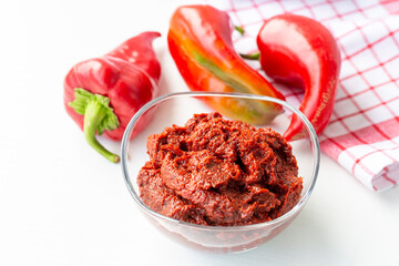 Turkish style pepper paste (biber salcasi)
