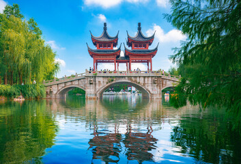Naklejka premium Environment of Guhua garden, Fengxian District, Shanghai, China