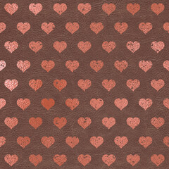Metallic Copper Pattern on Leather Texture Background, Digital Paper