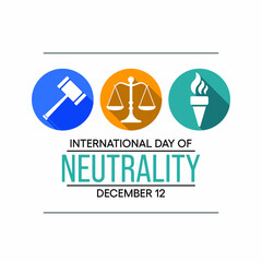 Vector illustration on the theme of International day of Neutrality observed each year on December 12th across the globe.