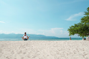 Yoga on the beautiful beach