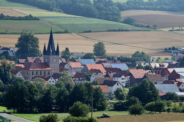 Very small town with a lot photovoltaic roofs