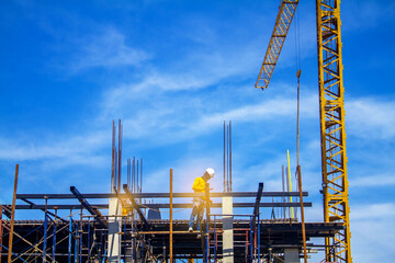 construction site with crane