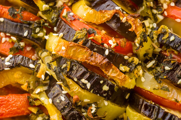 Ratatouille Diet Vegetarian Vegan Food - Oven Baked Provencal Traditional French Vegetable Dish,...