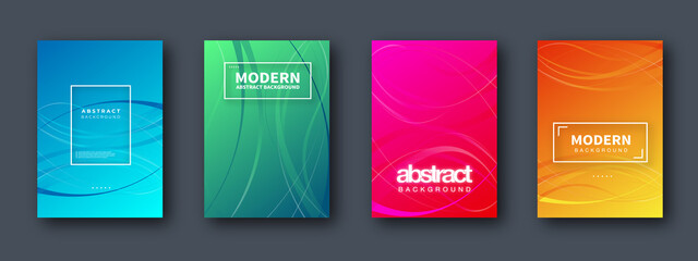 Set of brochure, annual report, flyer design templates. Vector illustrations for business presentation, business paper, corporate document cover and layout template designs