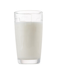 Glass of milk isolated on white background
