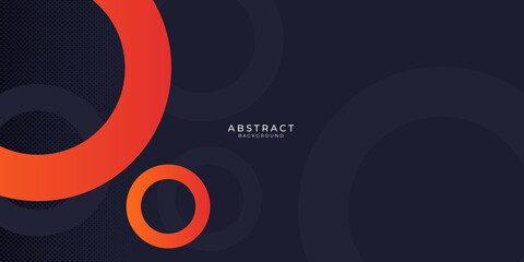 Modern orange blue black abstract presentation background with circle shape element for template banner vector illustration