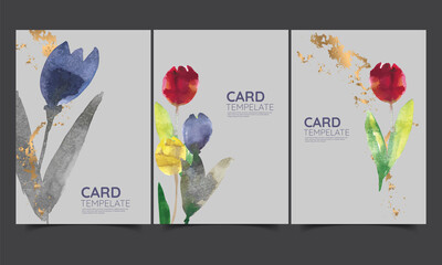 Tulip flower card template, great for cover wedding invitations, luxury spa, hotel, card, invitation, salon and more