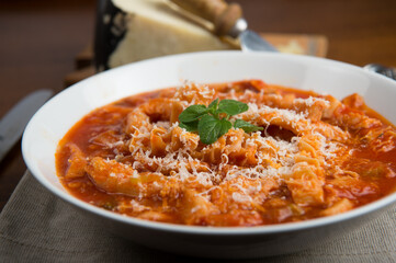 tripe with tomato sauce called tripe alla romana food from Rome area