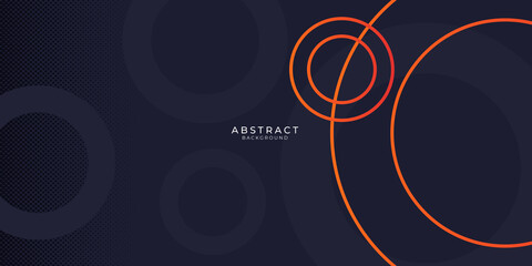 Modern orange blue black gradient geometric shape background with dynamic circle abstract 