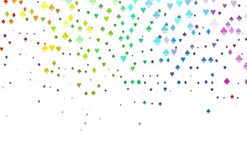 Light Multicolor, Rainbow vector template with poker symbols.
