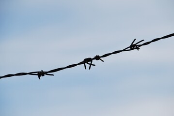 Imagen dura de los pinchos de una alambrada