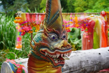 chinese dragon statue in temple