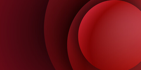 Red abstract background with 3D circle layer