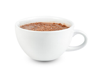 hot chocolate with coffee cup  isolated on white background ,include clipping path