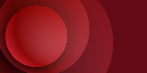 Abstract technology geometric red color shiny motion background with 3d circle shadow layer