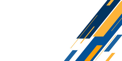 Blue and yellow gradient geometric shape background on white background for presentation design