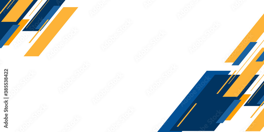 Wall mural dark blue orange shiny triangle abstract background vector presentation design with modern and futur