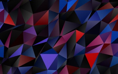 Dark Blue, Red vector blurry triangle pattern.