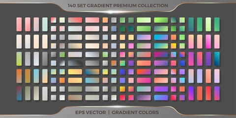 Mega set collection colorful soft pastel gradients palettes combinations swatches - obrazy, fototapety, plakaty