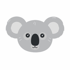 Cute Koala face on a white background.