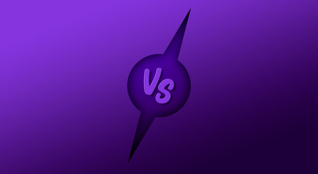 Versus logo vs letters for sports and fight competition. MMA, UFS, Battle, vs match, game concept competitive vs. Purple Versus Battle. 3d render