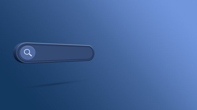 Search Bar for ui, design and web site, social media. Search address and navigation bar icon. Social media search icon. 3d render