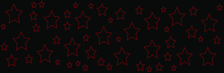 seamless pattern, black background with red star and moon