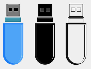 Fototapeta premium usb flash drive icon. An icon of pen drive. An illustration of portable usb drive.