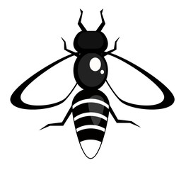 An icon of a bee isolated on white background. An illustration of a bee.