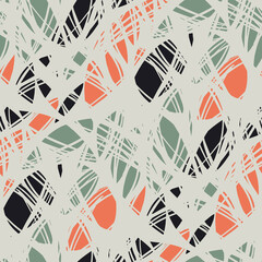 Abstract shabby hand drawn shapes pattern