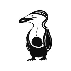 penguin bird vector logo, arctic animal symbol. illustrations are drawn by hand. for logos, postcards,stickers, and logos of sports teams.design of t-shirts, mugs or Souvenirs