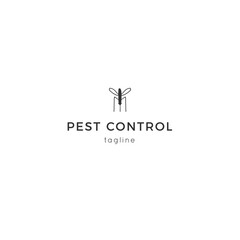 Vector insect icon, a mosquito. Hand drawn simple minimal logo template.