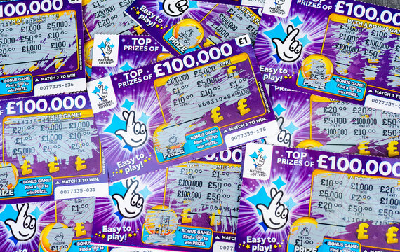 Pile of Used National Lottery Scratch cards - 21 May 2020