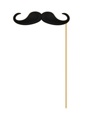 Black male mustache on stick. vector