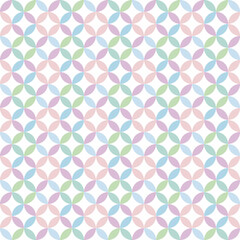 和柄・七宝繋ぎ（しっぽうつなぎ）のシームレスなベクターイラスト　カラフル