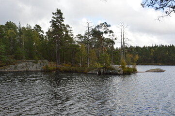 Schwedische Landschaft mit See