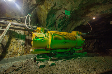 Electric transformer in underground mine tunnel