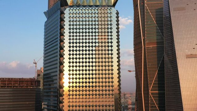 Aerial view of King Abdullah Financial District in Riyadh, Saudi Arabia / 4K