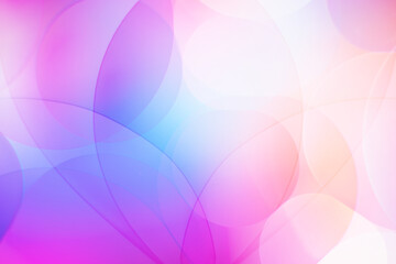 Pink, blue and orange abstract background with curved lines and bokeh