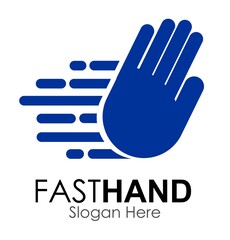 Obraz premium fast hand logo design concept