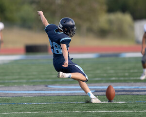 Amazing athletes making great catches and runs during a competitive football game