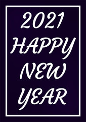 Happy New Year 2021 flyer. A4 vector illustration for invitation, poster, banner, greeting card, cover.