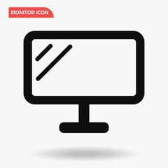Display black icon vector for computer, electronic device symbol.