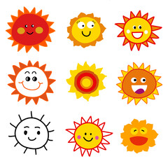 sun hand drawn cartoon vector