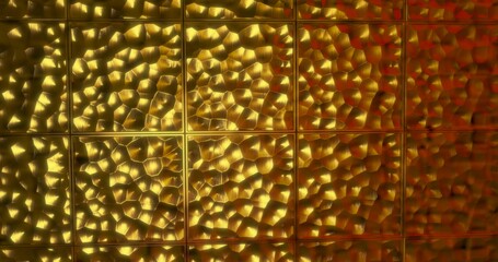 Abstract golden 3D geometric pattern. Mosaic metallic background for event. 3D 3D illustration
