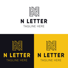 Obraz premium Minimal N Letter Logo Design Vector Template